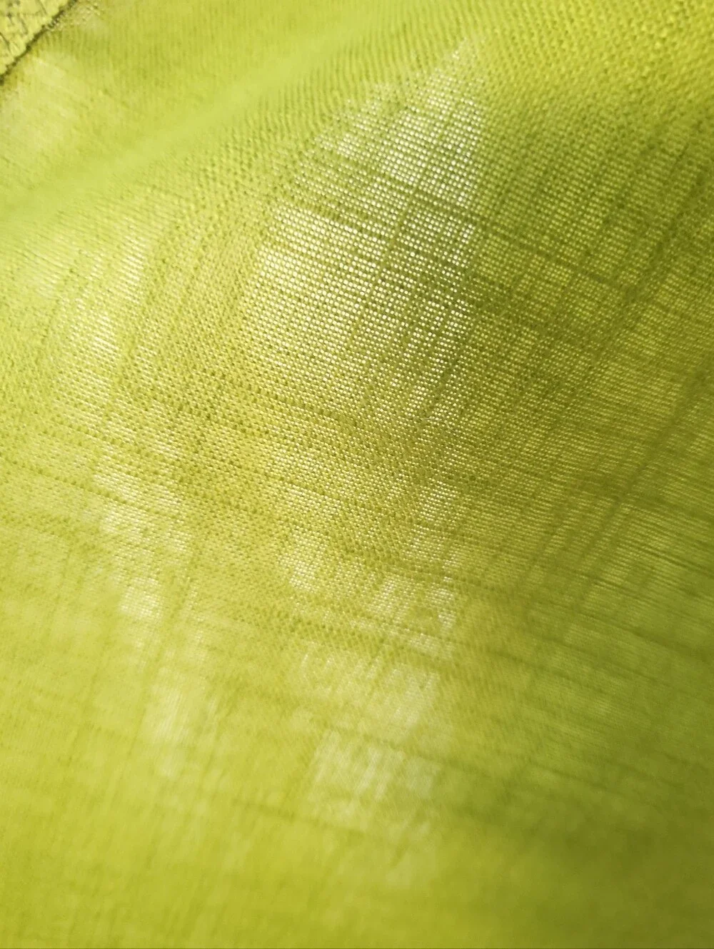 Vintage MCM Avacado Chartruese Green Lace Trimmed Rectangle Tablecloth 80